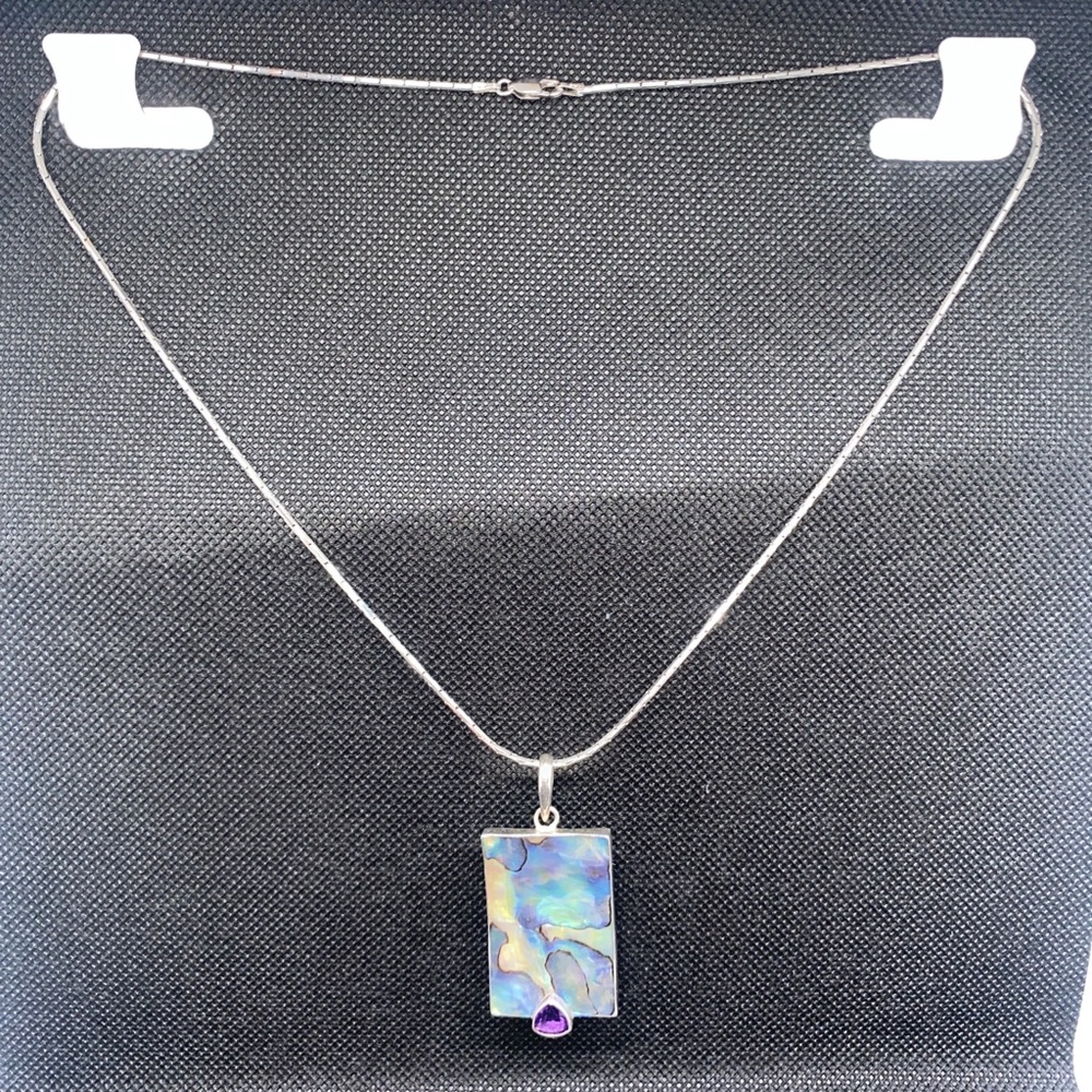 Marta Howell 925 Silver Mother of Pearl Natural Amethyst Gemstone jewelry